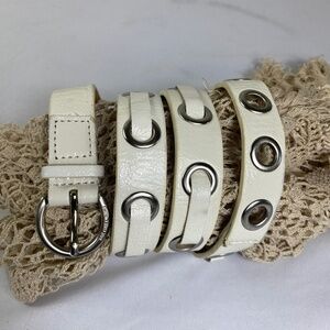 Michael Kors  belt large White faux leather silver Buckle